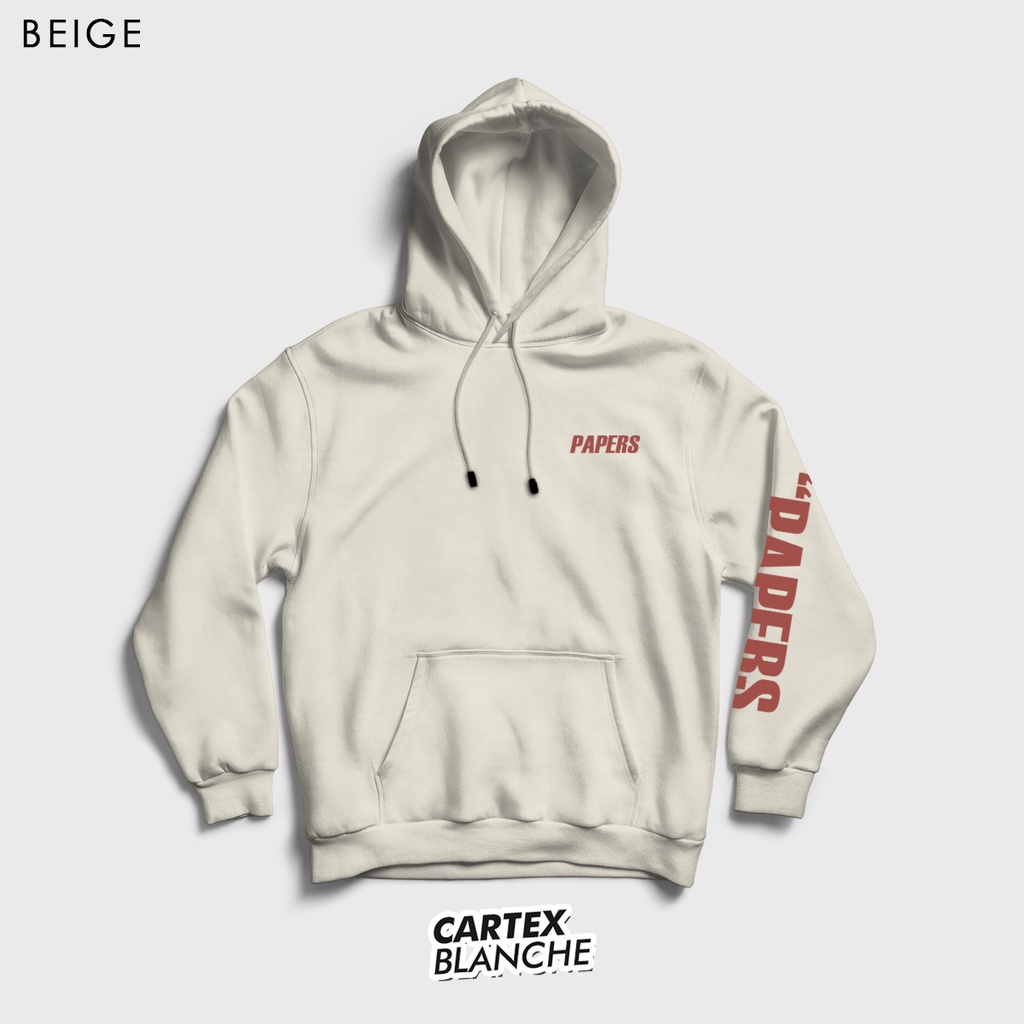 CARTEXBLANCHE - Papers Jaket Hoodie Jumper Sablon Unisex Pria - Wanita Size M - XXL