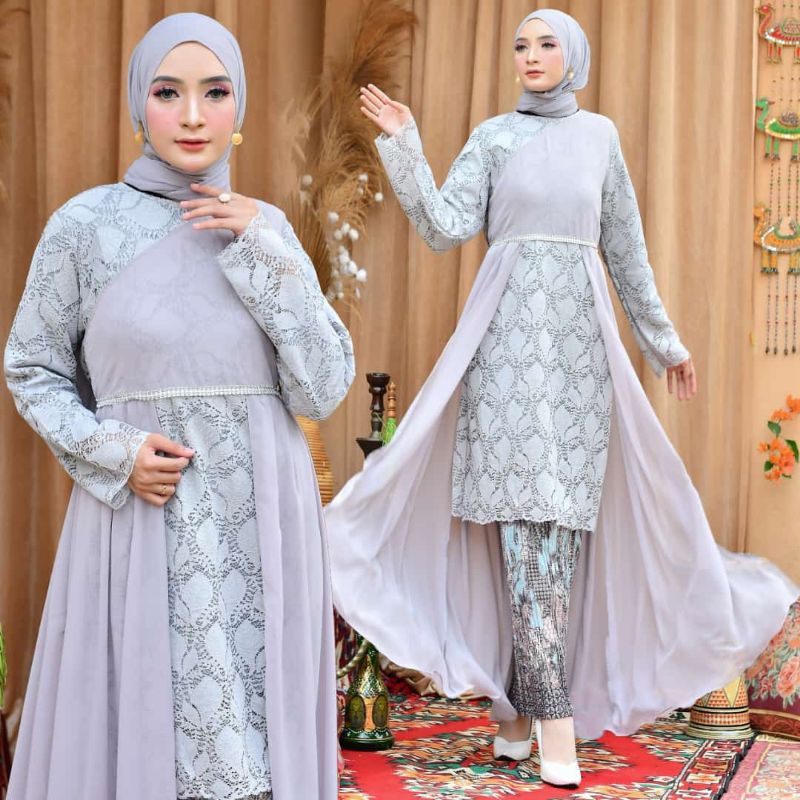 Set Tunik Brukat Pesta Kondangan Kebaya Wisuda