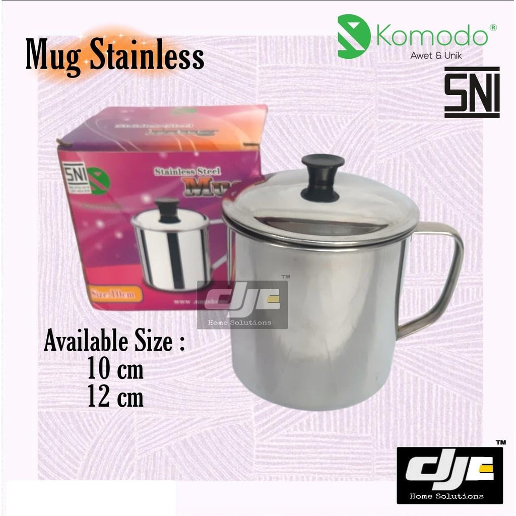 Mug stainless Komodo 10cm 12cm Food Grade