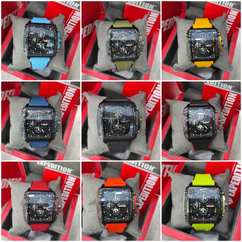 JAM TANGAN PRIA EXPEDITION E 6811 / E6811 TALI RUBBER ORIGINAL GARANSI RESMI 1 TAHUN