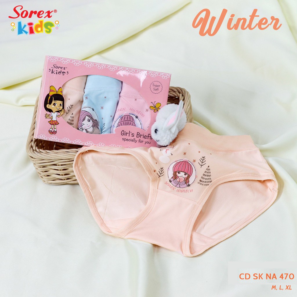 [ 3pc ] CD Sorex Kids NA 470 | Celana Dalam Anak Perempuan Motif Lucu Super Soft / Na470 Bwr