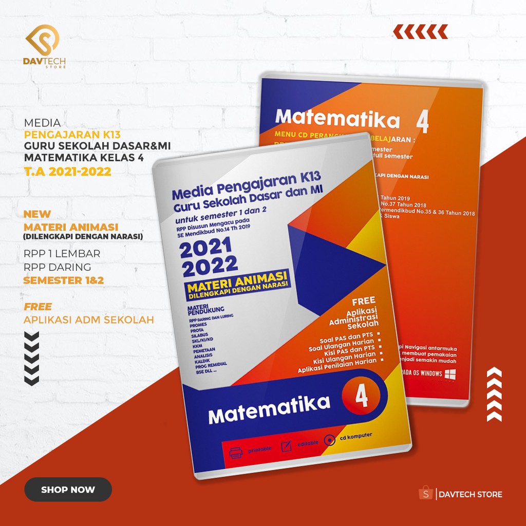 Cd Rpp media ajar daring matematika kelas 4 SD/MI ajaran baru