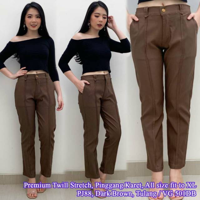 Celana twill stretch wanita VG 501DB