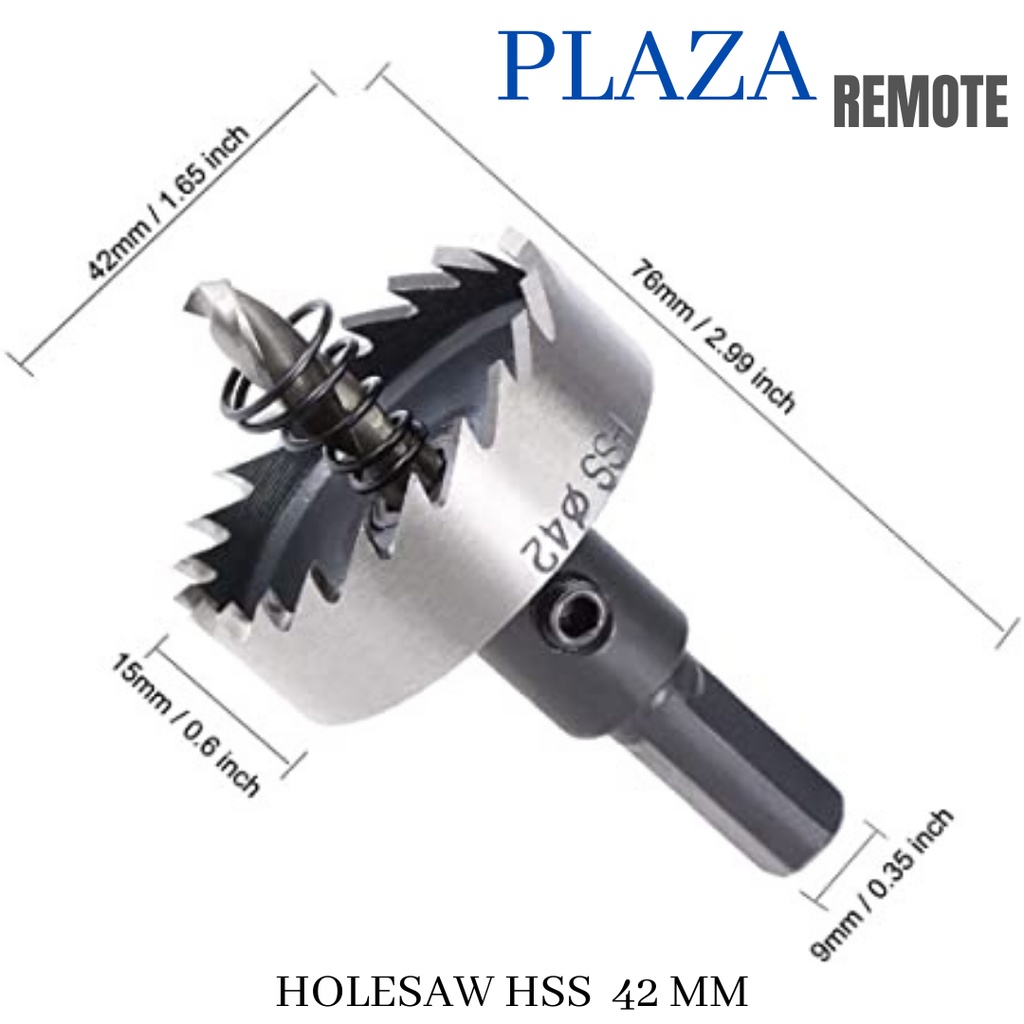 MATA BOR BESI HOLE SAW HSS TITANIUM DRILL BIT BESI METAL CARBIDE 42 MM