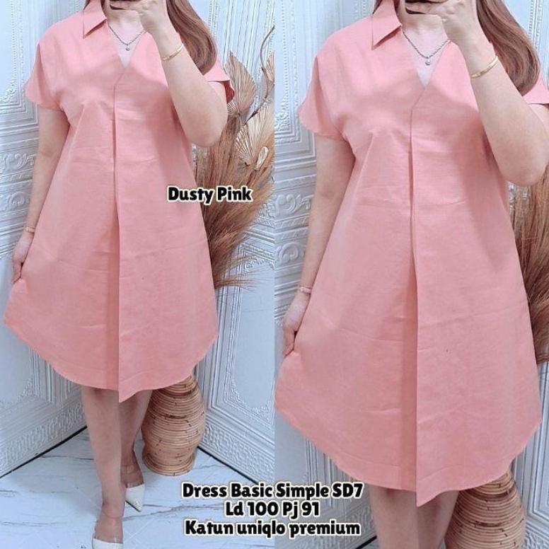 Dress Uniqlo Sd07 / Dress Santai / Dress Jalan / Real Pict