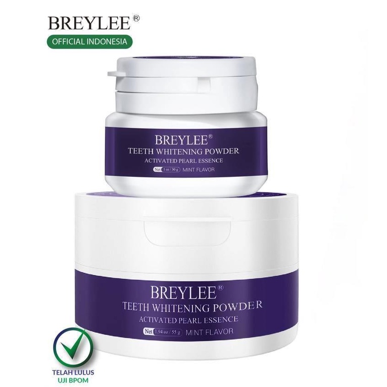 [BPOM] BREYLEE Teeth Whitening Powder - Pemutih Gigi - Penghapusan Noda Plak Di Gigi - Alat Pemutih Gigi