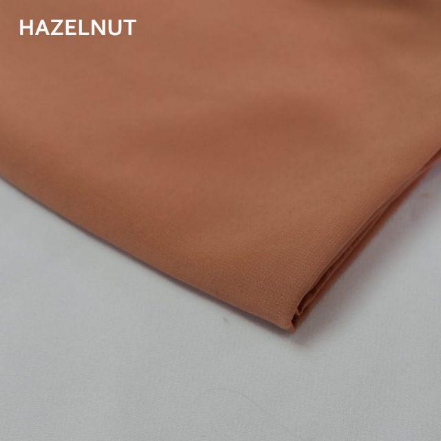 PASMINA 2 in 1 INER / PASHMINA + INNER /  PASHMINA / PASHMINA CERUTY (dijahit dengan innernya)-Hazelnut
