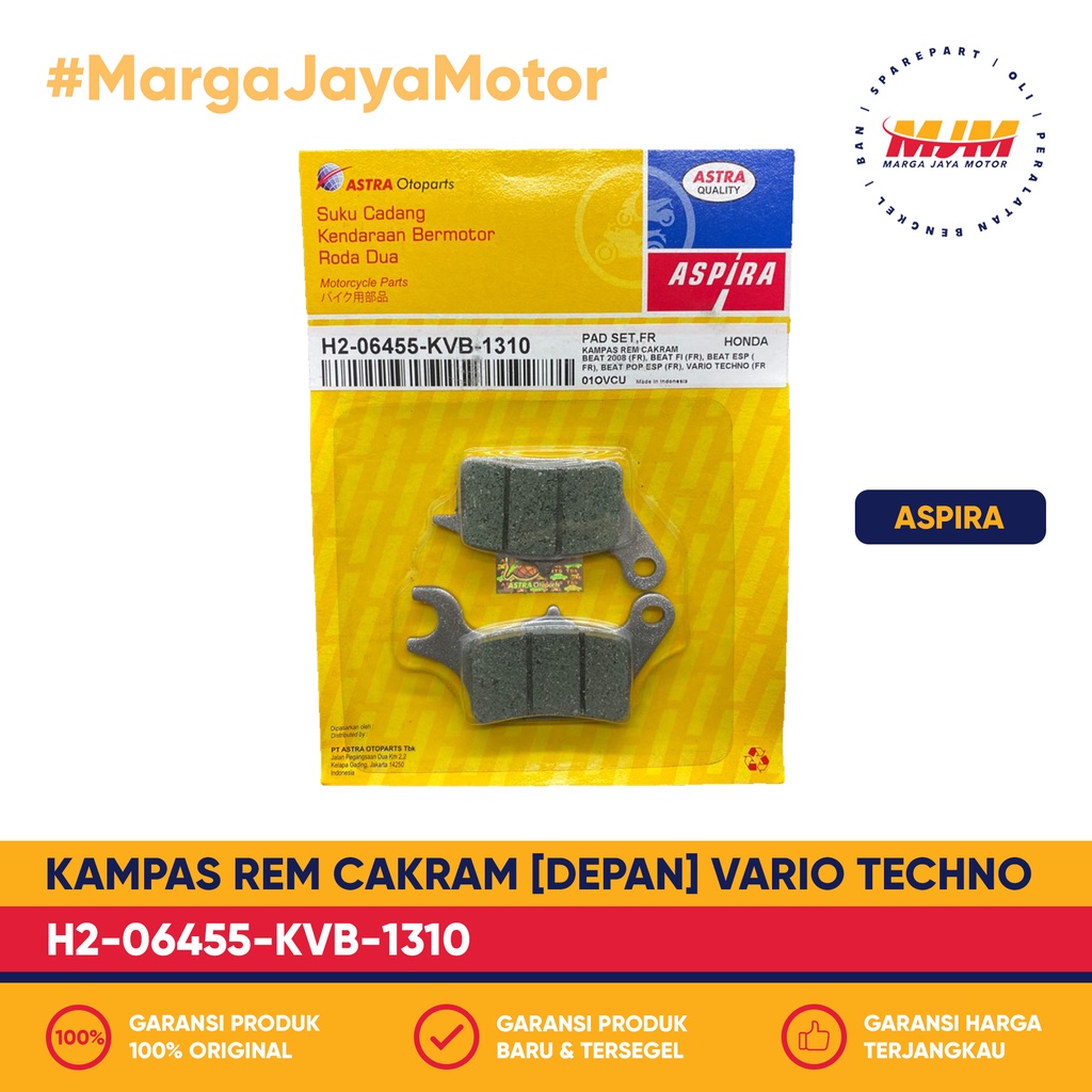 Kampas Rem Cakram Discpad Depan Vario Techno Beat Spacy Aspira