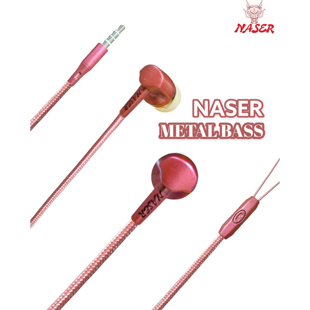 NASER HANDSFREE METAL BASS / Handsfree Headset Cable High Quality / Handsfree Extra Bass