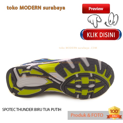 UKURAN JUMBO Sepatu pria olahraga sneakers tali SPOTEC THUNDER BIRU TUA PUTIH