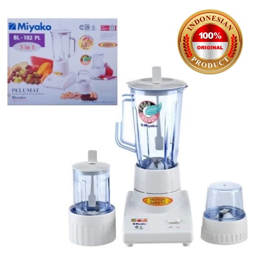 DM - Miyako BL 102 PL Blender Plastik 3 in 1 3in1 1 Liter Listrik  BL-102-PL