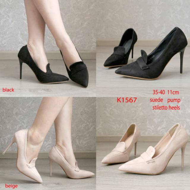 Suede pump stiletto heels 11cm shoes