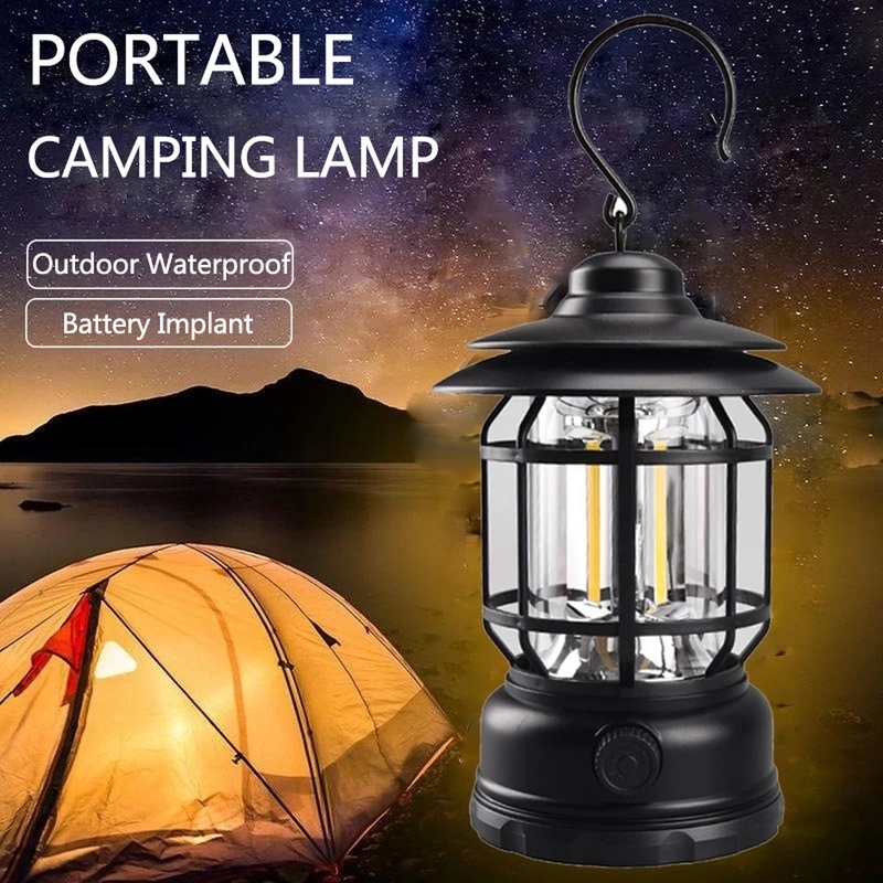 Lampu Lentera Gantung Portable Multifungsi Dengan Port Charger USB Untuk Camping Outdoor