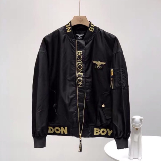 BOY57 SWEATER BOMBER BOY LONDON PRIA WANITA ASIA EROPA FULL WINGS BORDIR GOLD