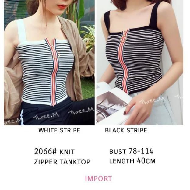 AFI - AL - 2066# Knit Zipper Crop Salur