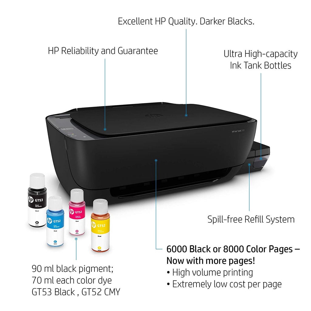 Printer HP Ink Tank 315 - All in One - Garansi Resmi - Kapasitas Besar - Hemat