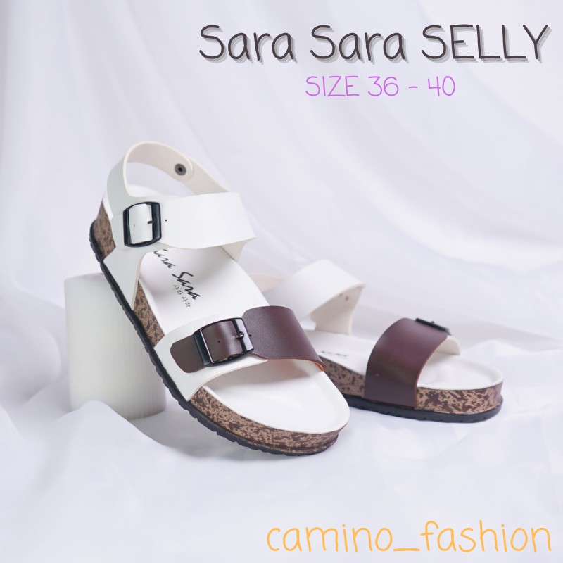 Sara Sara SELLY Sandal wanita casual sandal slop wanita puyuh kekinian model birken terbaru