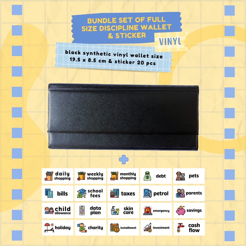 

[Bundle Set] Discipline Wallet Full Size Synthetic Vinyl + Discipline Wallet Sticker | Dompet Pengatur Keuangan Budgeting Dompet Disiplin Sticker Budgeting Stiker Dompet Disiplin Stiker Hemat Bahasa Indonesia Bahasa Inggris