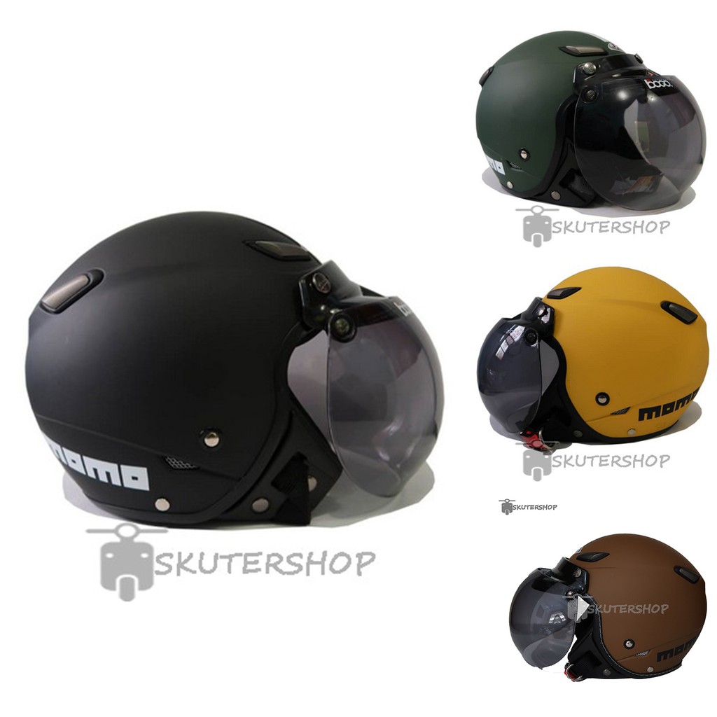 Helm Bogo Retro Klasik JPN MOMO Vintage Hitam Kuning Hijau Helm Bogo Retro Klasik JPN MOMO Vintage Hitam Kuning Hijau