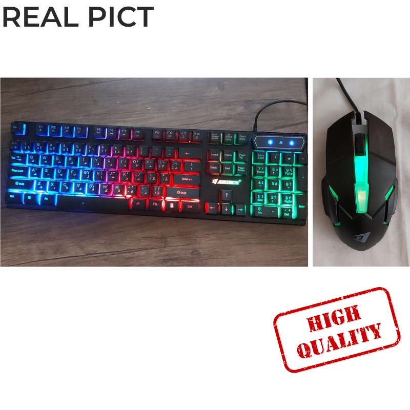 1 SET Keyboard Mouse Gaming LED JERTECH ANIVIA KM180 -  Keyboard Mouse Lampu Set