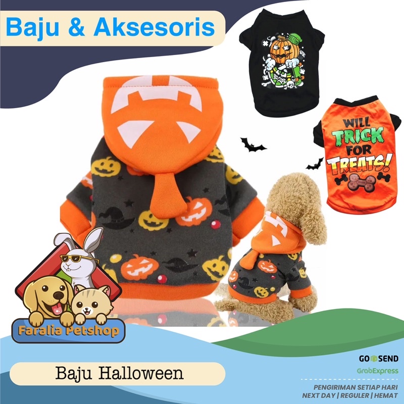 Baju Kucing Anjing Motif Halloween Cat Dog Pet Costume Kostum Haloween Murah Kaos