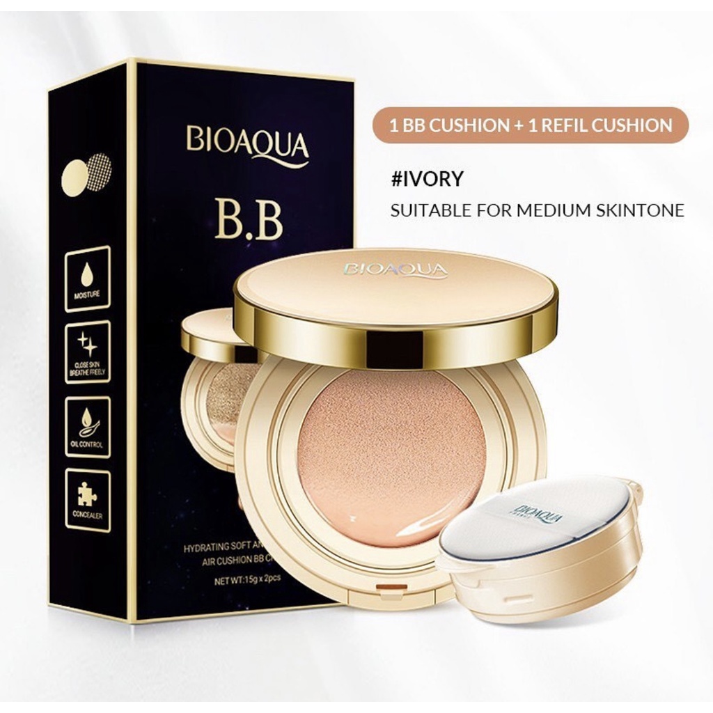 Hydrating Soft And Flawless Air Cushion BB Cream Bioaqua BPOM 100% Ori BB Cushion Foundation