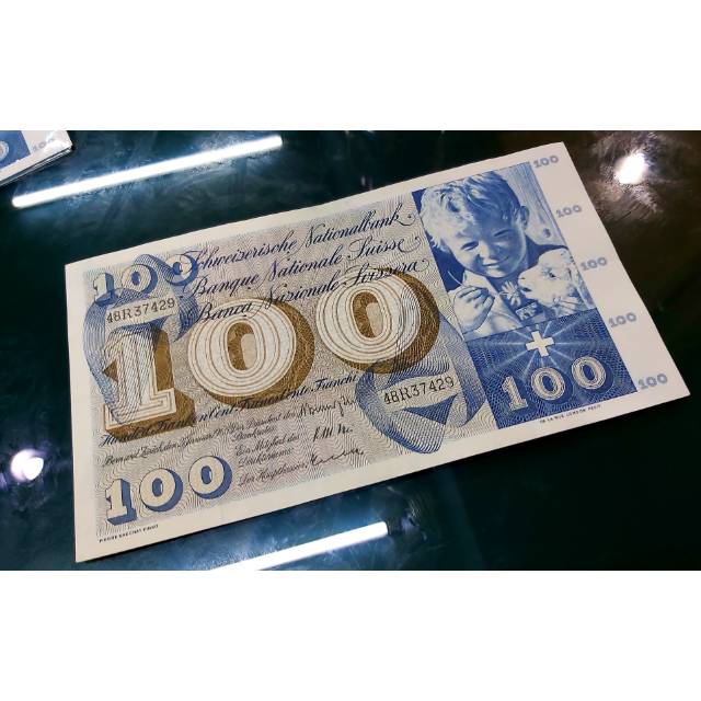 SWISS 100 FRANC UANG KUNO ASING UKURAN BESAR