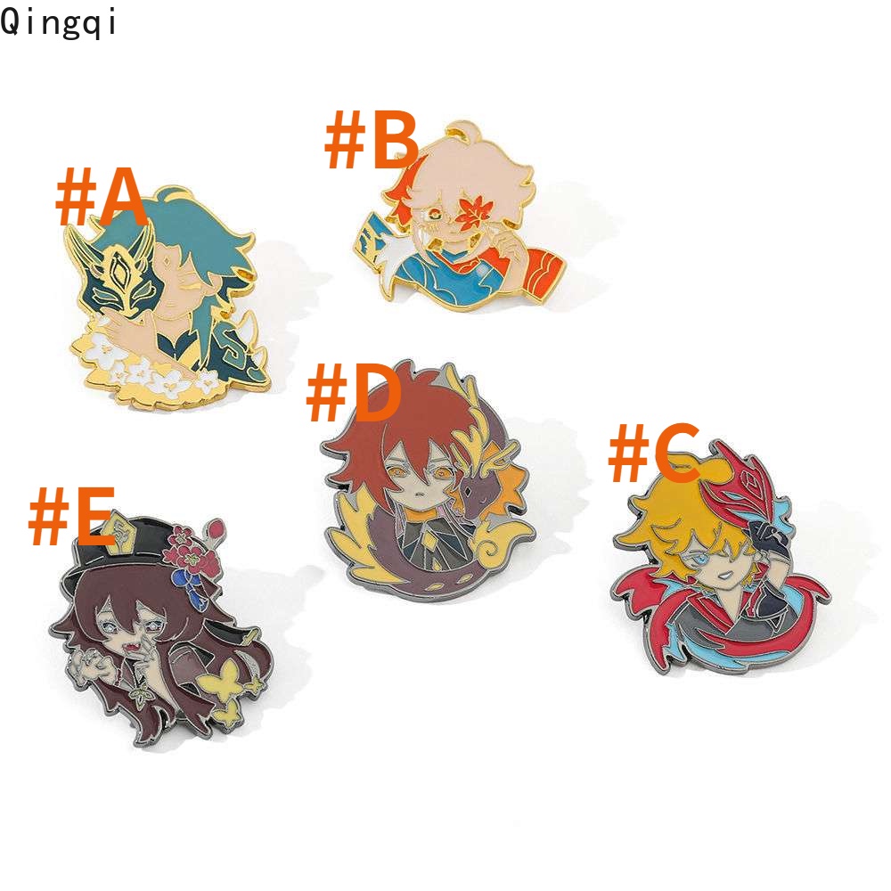 Bros Pin Enamel Desain Anime Genshin Impact Wendi Tartaglia Ganyu Keqing Xiao Lumine Untuk Hadiah