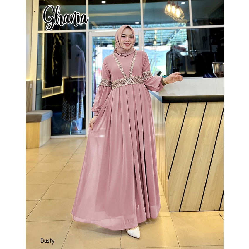 GAMIS PESTA MUSLIMAH GHANIA DRESS KONDANGAN