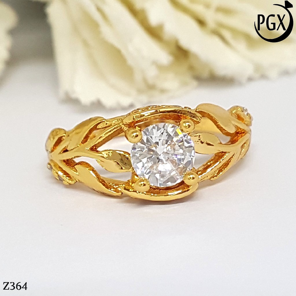 PGX Cincin Xuping Wanita Aksesoris Fashion Perhiasan Lapis Emas Premium - Z364