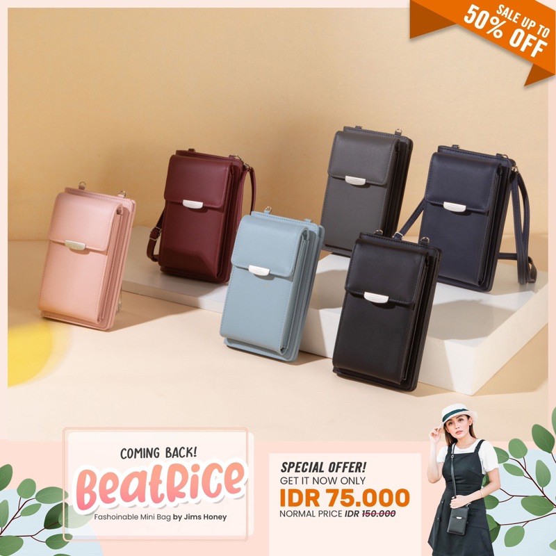 JH Beatrice Jimshoney mini sling bag dompet hp 2 in 1 