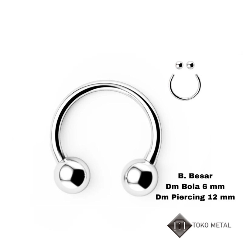 Anting 100% Titanium Piercing Rossi/C Kualitas Tinggi Anti Karat Pria &amp; Wanita [ Toko Metal ]