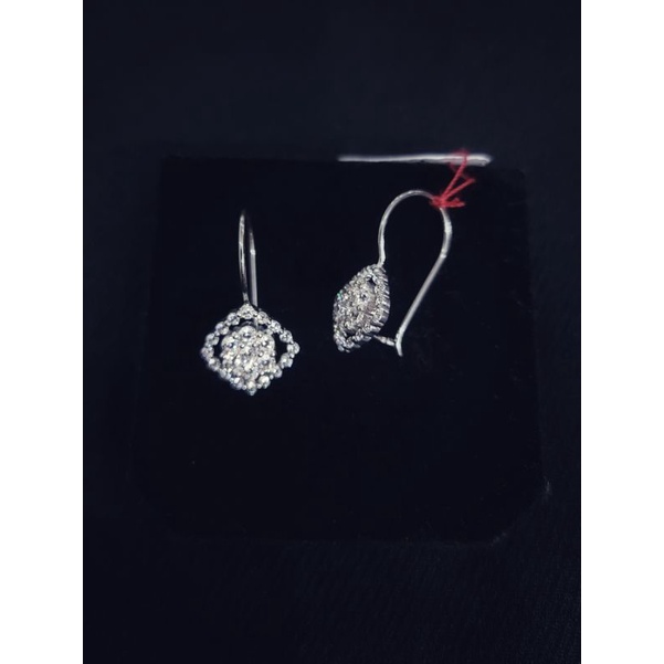Anting kait emas putih 750 - DIA