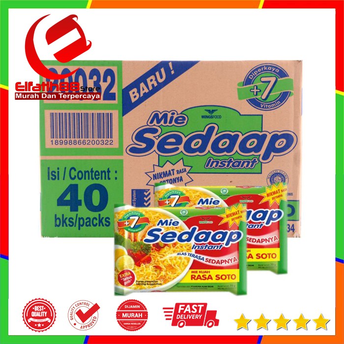 

Mie Sedap Soto (70gr) - Mie Instan 1 Karton Isi 40 pcs