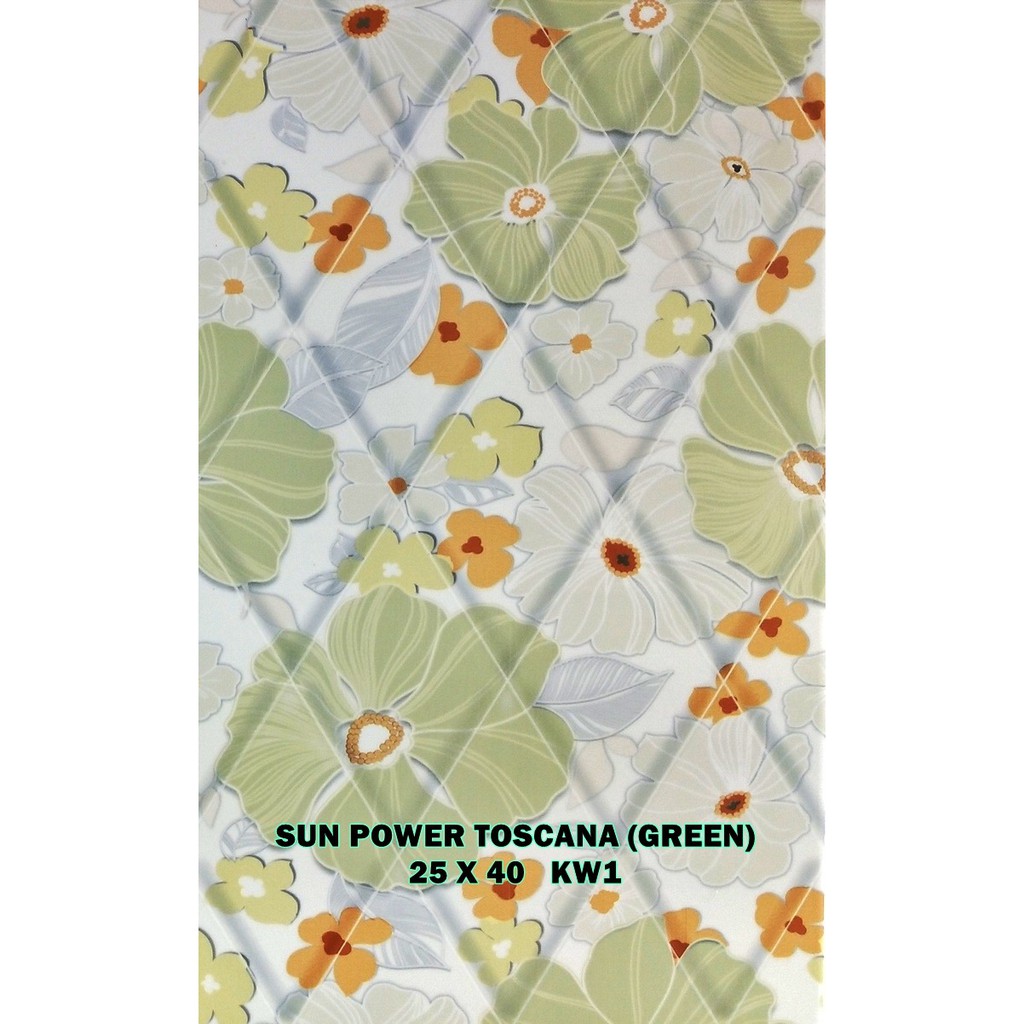 Keramik Dinding (Glossy)/ SUN POWER TOSCANA GREEN 25X40 KW1/ 007