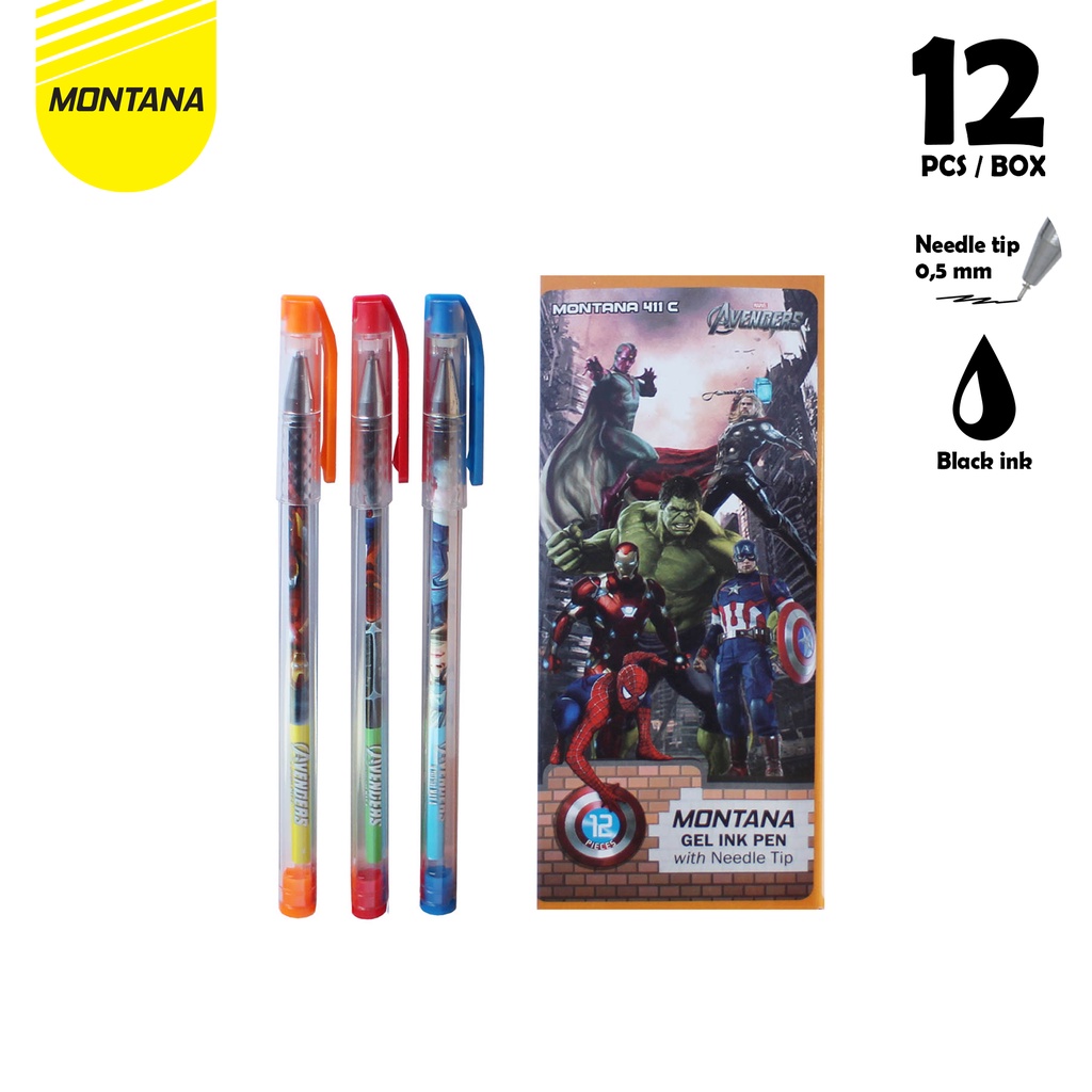 

12 pcs MONTANA Ball Pen GEL / Pulpen / Pena Montana 411 C- ROBOT