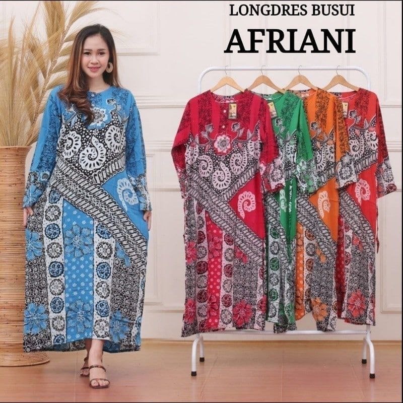 Daster Lengan Panjang Busui Ukiran Ukuran Standar Kancing Depan Busui Kekinian Rayon Adem