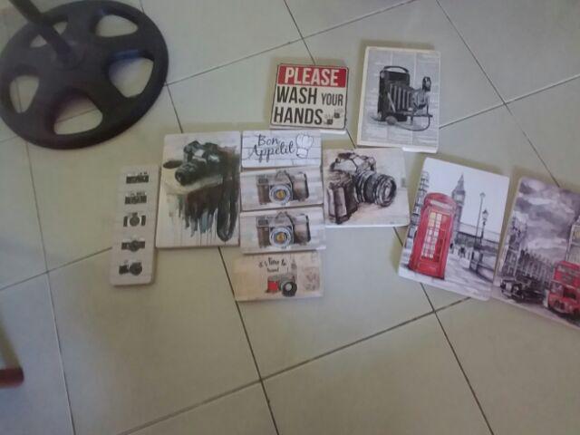 Walldecor Dekorasi  Kayu Poster Vintage Ukuran 20x30cm/ Lukisan Kamera