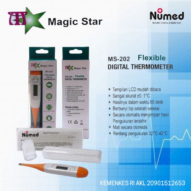 Thermometer Digital Flexibel Magic Star MS 202 Digital Termometer Original Magic Star