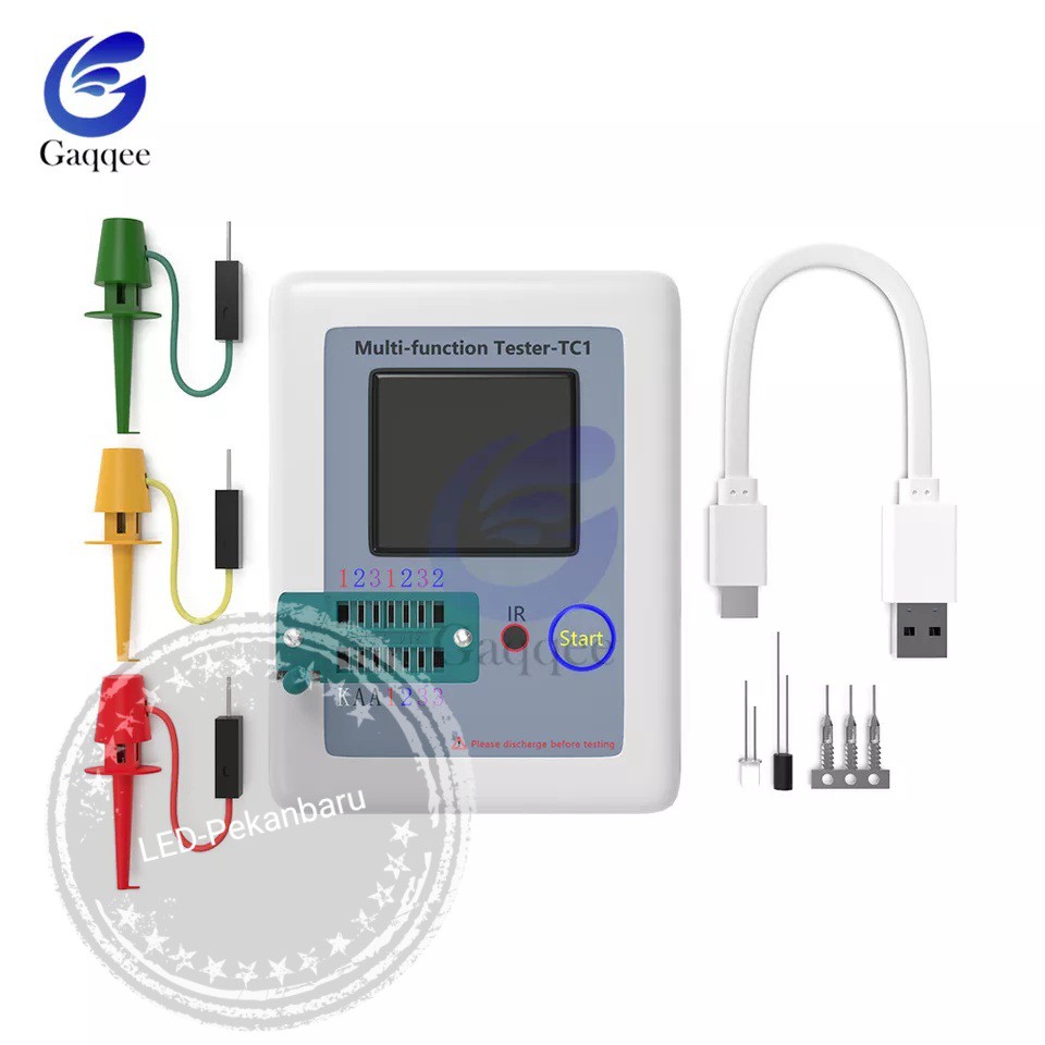 ESR METER TRANSISTOR TESTER SMART TFT LCD TC1 DENGAN BATTERY CHARGER