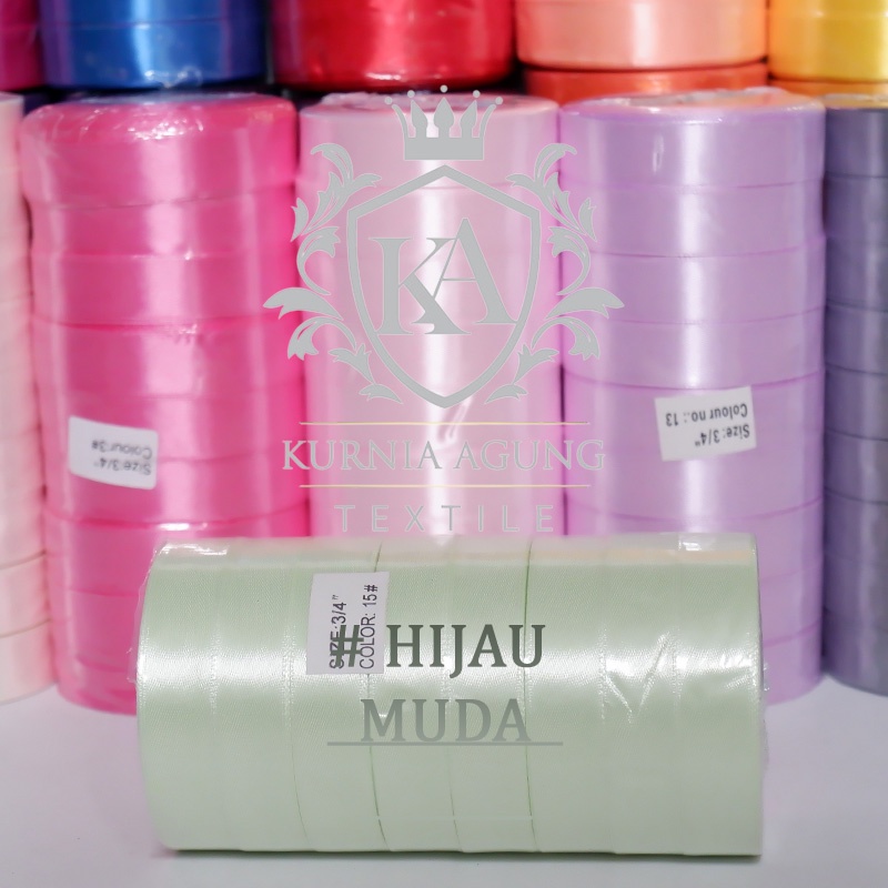 Pita Satin 2cm Merk Eagle Import Taiwan / Pita Kado Souvenir Hampers 3/4 Inch Polos Per ROLL