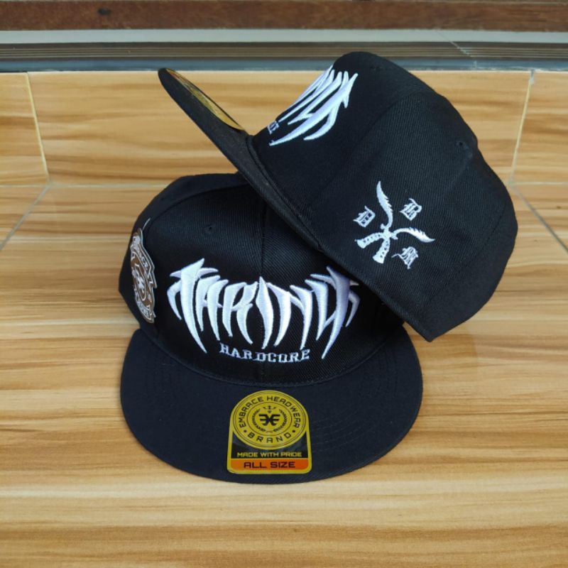 Topi Snapback metal distro pria Bordir Taring