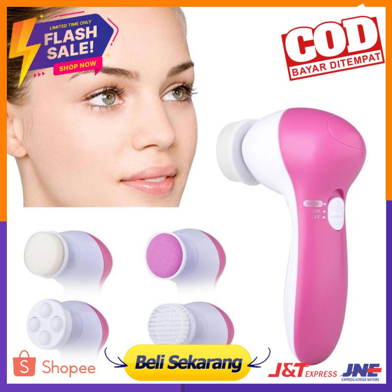 Biutte.co Alat Sikat Pembersih Wajah Muka  Elektrik Lumispa Facial Care 5 in 1 - AE-8782