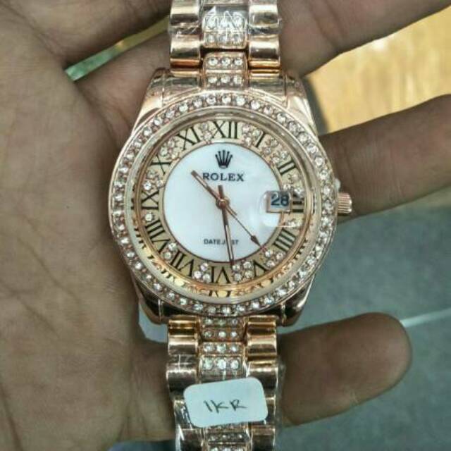 DIAMOND ROSE GOLD...jam tangan wanita ROLEX kw super