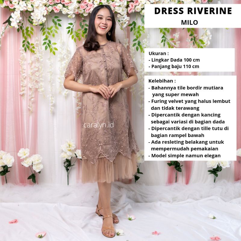 DRESS BRUKAT KOREA DRESS KONDANGAN KEKINIAN WANITA RIVERINE