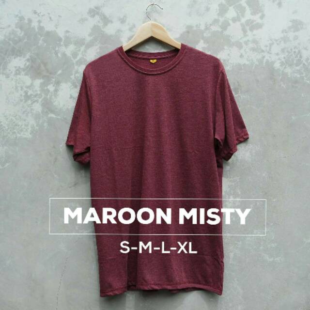  BAJU  KAOS POLOS  LENGAN PENDEK MAROON  MISTY COTTON  COMBED  