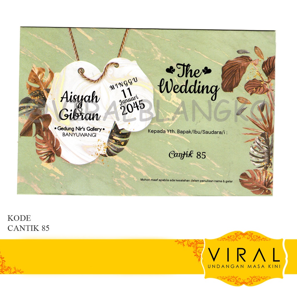 Blangko Undangan Kosong Free File Setting CorelDraw & Word - Seri CANTIK 85 Terbaru Dan Termurah