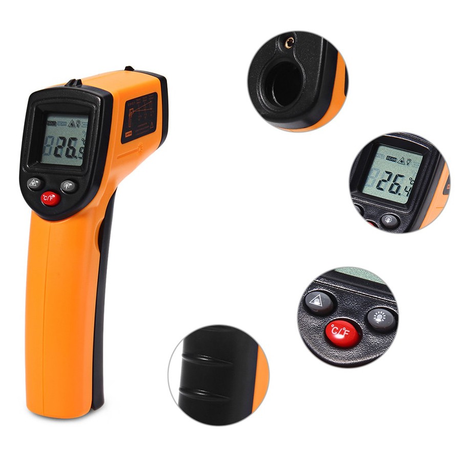 SMARTSENSOR Thermometer Laser Infrared Non Contact - AR862A+ - Orange