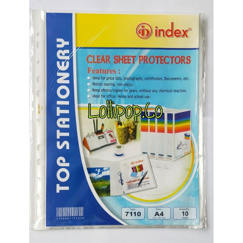

CLEAR SHEET PROTECTORS A4 - INDEX