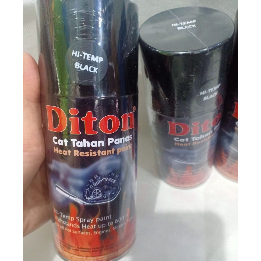 Cat Semprot Knalpot DITON HI-TEMP Tahan Panas sd 600°C Hi Temp Black dan HiTemp Silver (300cc)